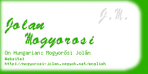 jolan mogyorosi business card