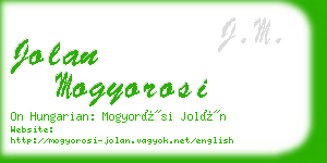 jolan mogyorosi business card